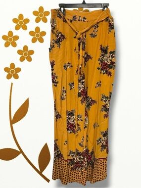 🌼Angie Mustard Floral Belted Lounge Pants